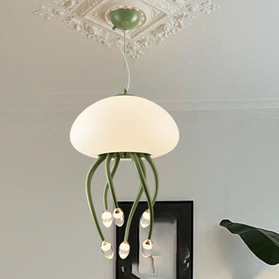 Zeitgenössische nordische Quallen Eisen Acryl LED Kronleuchter für Schlafzimmer 