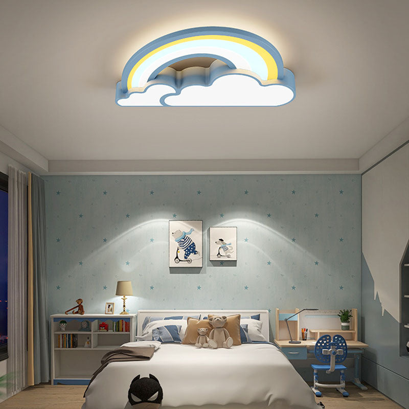 Nordic Cartoon Rainbow Clouds Kids LED Flush Mount Ceiling Light