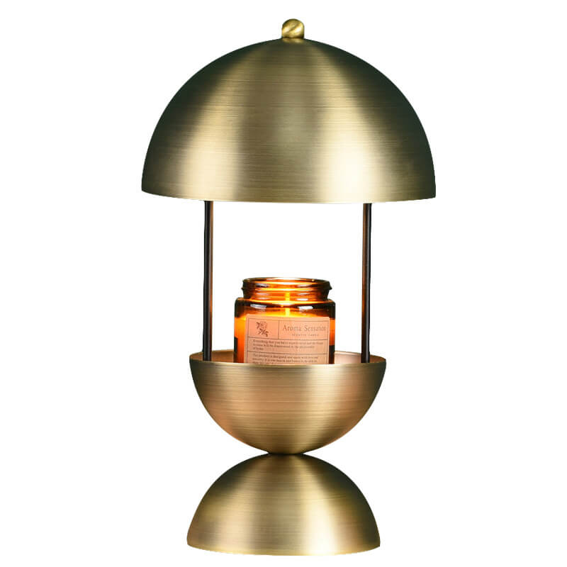 Nordische, minimalistische, sechseckige Tischlampe aus schmelzendem Wachs mit 1 Leuchte aus Holz