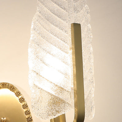 Zeitgenössische Luxus Kupfer Glas Lassen Banana Leaf 1/2 Licht Wand Leuchte Lampe Für Wohnzimmer