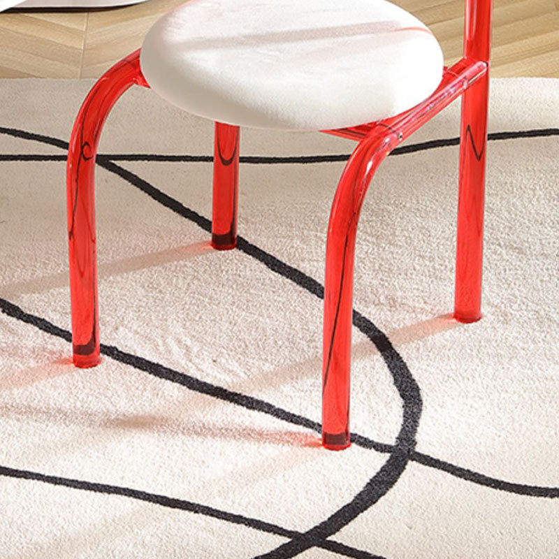 Dossier de chaise de salle à manger en velours acrylique nordique contemporain avec éponge ronde pour salle à manger 