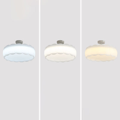 ضوء سقف LED شبه مثبت بتصميم حديث وبسيط ومستدير مع زهرة وأجهزة لغرفة النوم 