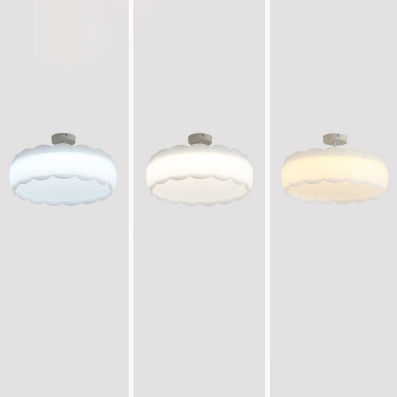 ضوء سقف LED شبه مثبت بتصميم حديث وبسيط ومستدير مع زهرة وأجهزة لغرفة النوم 