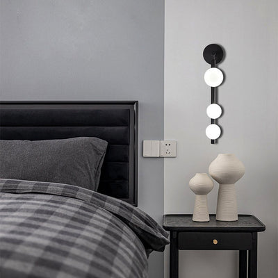 Lámpara de Aplique de Pared de Bola de Vidrio de Hierro de Simplicidad Moderna 3/5/7 Luces Para Sala de Estar 