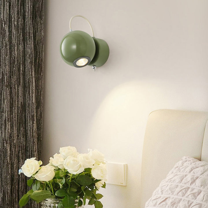 Applique murale LED en fer, cylindre sphérique scandinave contemporain pour chambre 