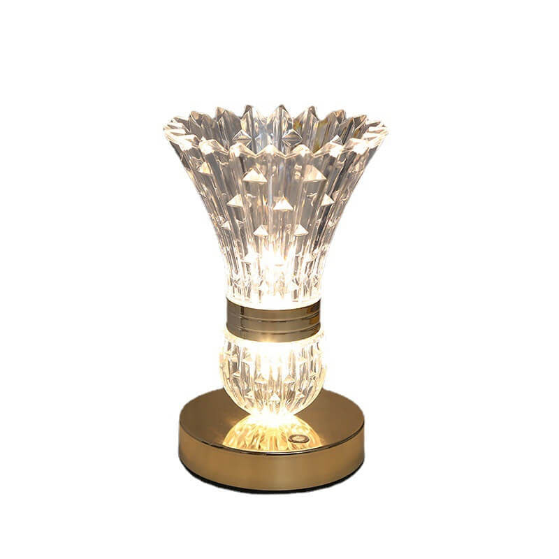 Lampe de table USB LED à base de matériel en forme de vase acrylique créatif nordique 