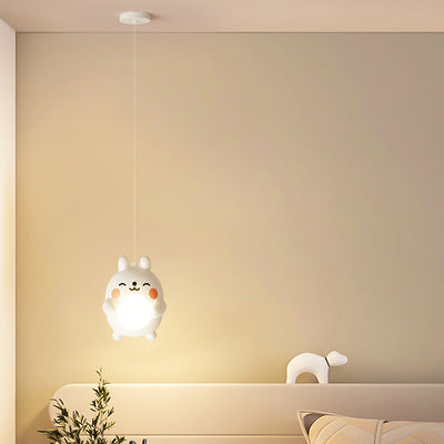 مصباح معلق للأطفال بتصميم آرت ديكو الحديث من الحديد والأكريليك على شكل أرنب LED لغرفة النوم 