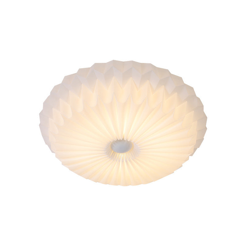 Luz de techo empotrada LED redonda de metal acrílico con pliegues de simplicidad moderna para dormitorio 