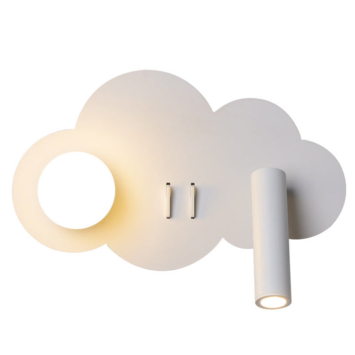 Lámpara de Aplique de Pared con Foco Giratorio LED de Forma de Nube de Acrílico y Aluminio de Simplicidad Contemporánea para Dormitorio 