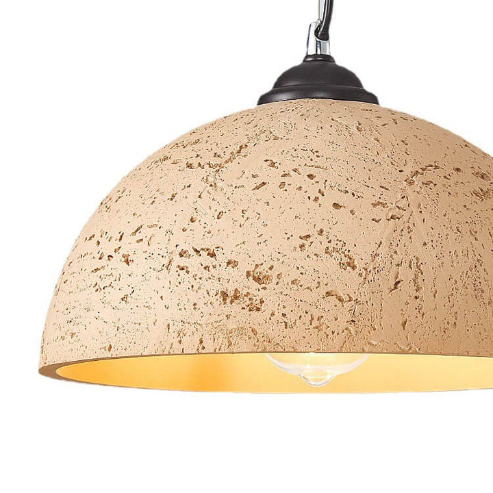 Moderne minimalistische 1-flammige Pendelleuchte mit runder Kuppel aus glasfaserverstärktem Kunststoff, handgeformt, für das Wohnzimmer 