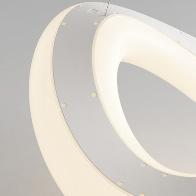 Lámpara colgante LED de hardware de anillo de onda PE minimalista moderna para dormitorio 