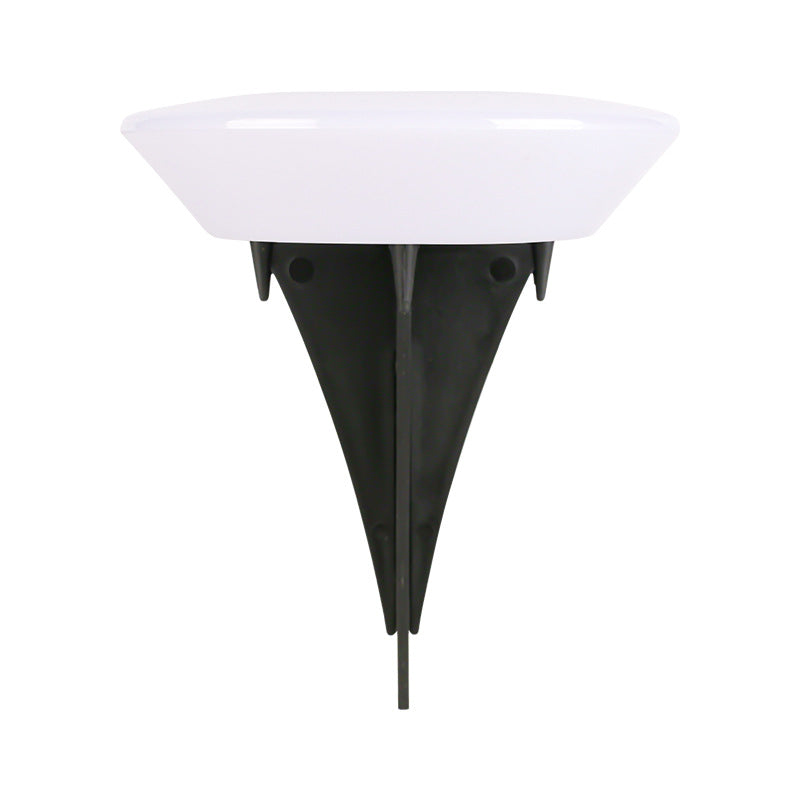 Simplicité moderne solaire étanche PP PS rond conique LED éclairage paysager lumière extérieure pour jardin 