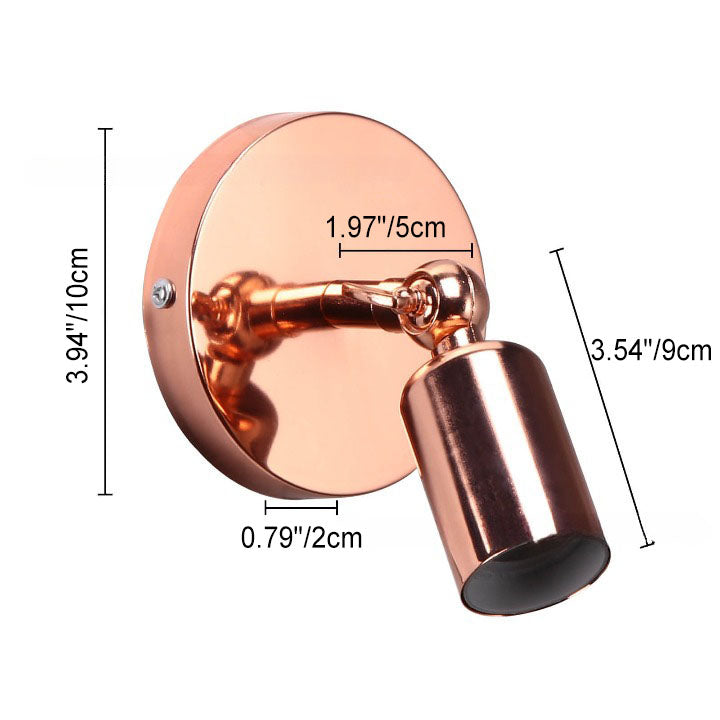 Contemporary Industrial Iron Round Exposed Bulb 1-Light Wall Sconce Lamp For Entryway
