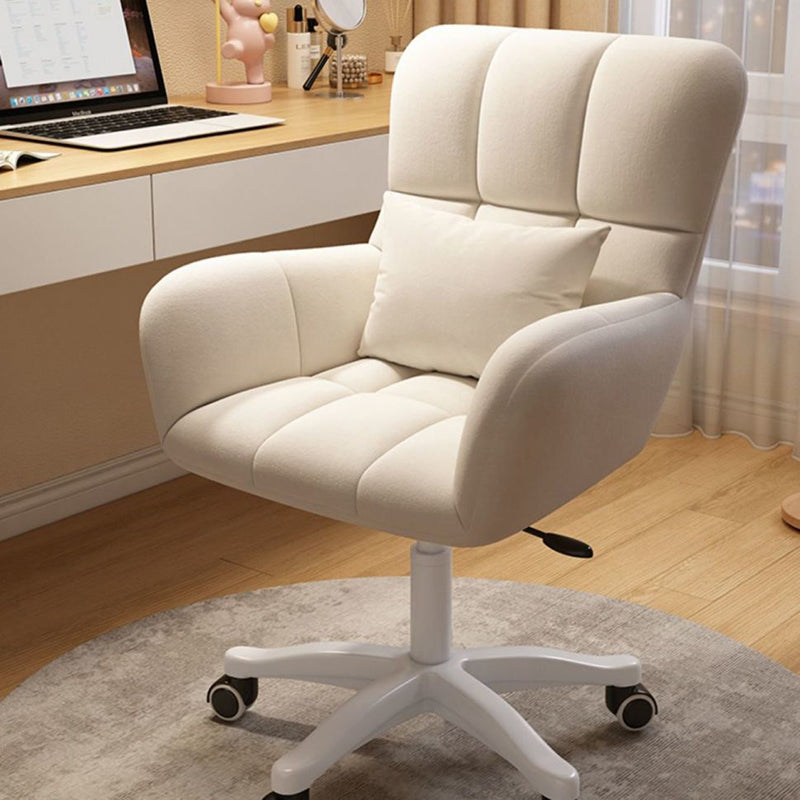 Moderner minimalistischer quadratischer Rücken Samt Baumwolle Nylon Schreibtischstuhl Rückenlehne Armlehne für Home Office 