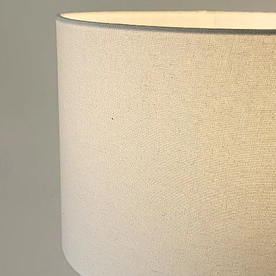 Lampe de table à 1 lumière avec base en résine et pichet en tissu à tambour japonais traditionnel pour chambre à coucher 