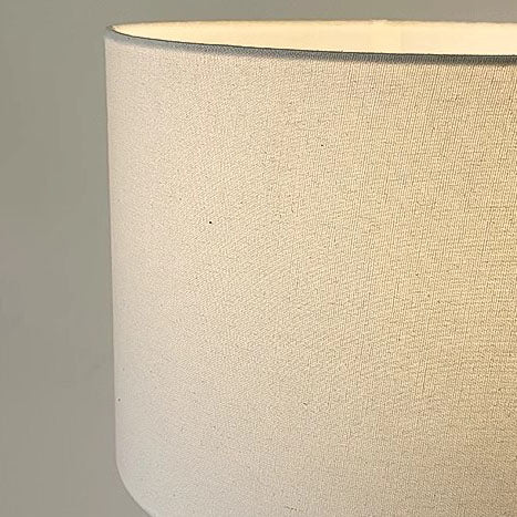 Lampe de table à 1 lumière avec base en résine et pichet en tissu à tambour japonais traditionnel pour chambre à coucher 