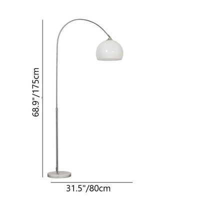 Modern Globe Acrylic Shade Fishing Rod 1-Light Standing Floor Lamp