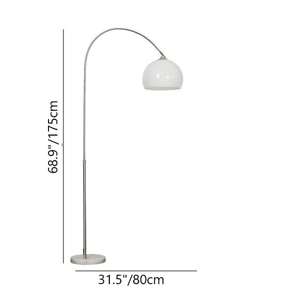 Modern Globe Acrylic Shade Fishing Rod 1-Light Standing Floor Lamp