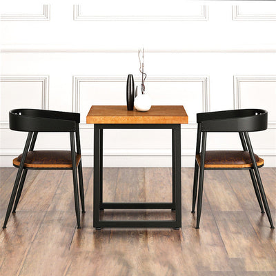 Silla de comedor contemporánea nórdica con estructura de hierro redonda y tapizada en cuero sintético con respaldo y reposabrazos para comedor 