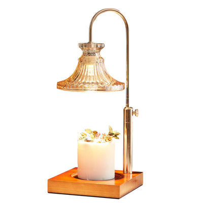 Modern Simplicity Iron Glass Flower Shape 1-Light Melting Wax Table Lamp For Bedroom