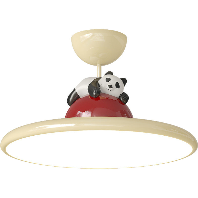 Zeitgenössische kreative Cartoon Panda Elefant Eisen Acryl LED Semi-Flush Mount Deckenleuchte für Schlafzimmer 