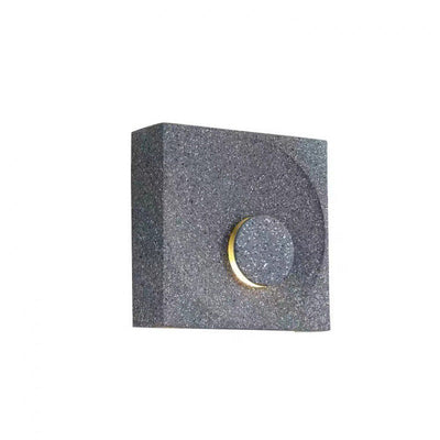Contemporary Scandinavian Eclipse Square Cement 1-Light Wall Sconce Lamp For Bedroom