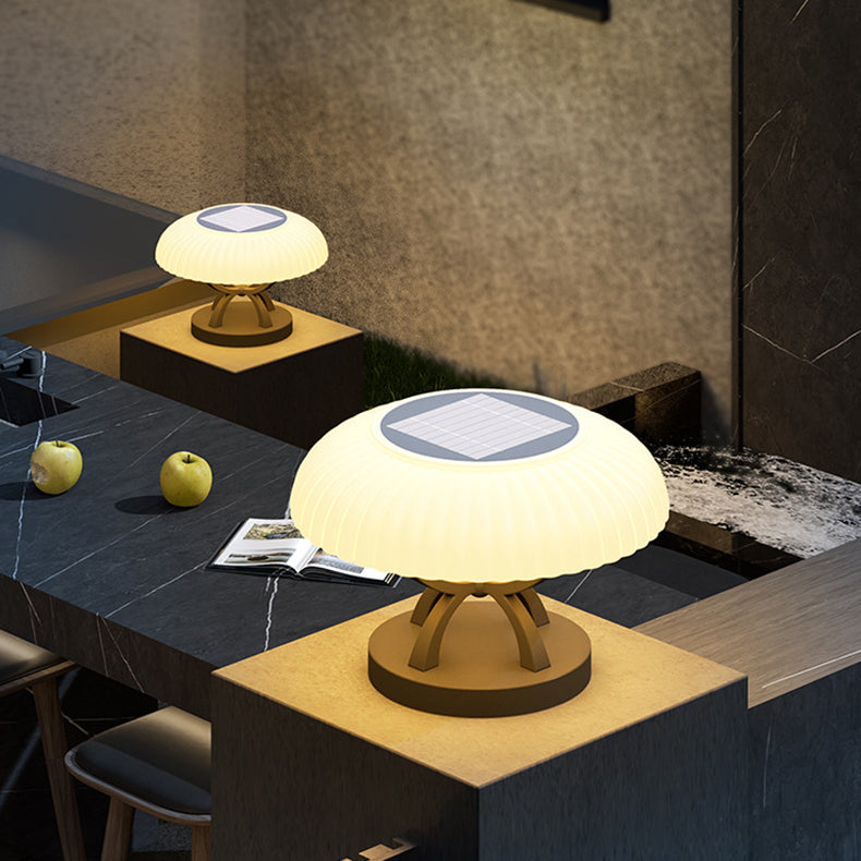 Lampe de paysage LED contemporaine en acier inoxydable étanche PE design champignon pour patio extérieur 
