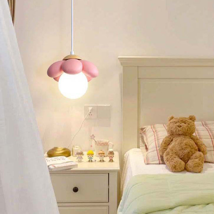 Design floral Art Déco moderne en bois et résine avec 1/3 lumières pour lustre de salle de séjour 