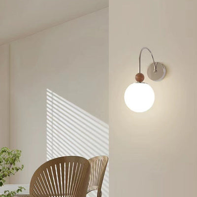 Moderne minimalistische runde Kugel Eisen Glas 1-Licht Wandleuchte Lampe für Wohnzimmer 