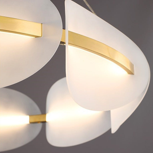 Lustre LED en fer acrylique rond minimaliste moderne pour chambre 