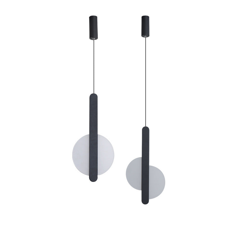 Modern Simplicity Iron Acrylic Round Semicircular LED Pendant Light For Bedside