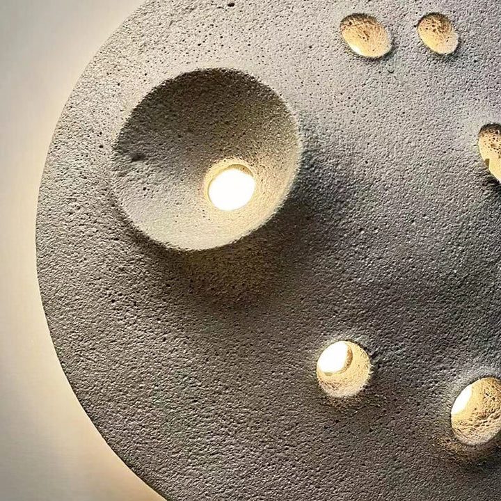 Lámpara Aplique de Pared LED de Hormigón Lunar Impermeable Creativa Contemporánea para Jardín 