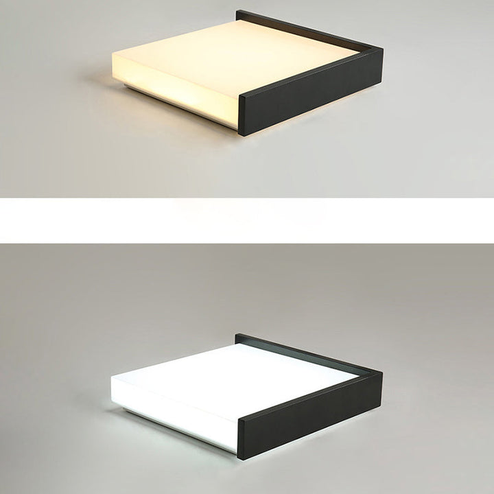 Zeitgenössische nordische quadratische Eisen-Acryl-LED-Deckenleuchte für Wohnzimmer 