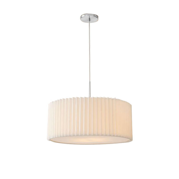 Contemporary Scandinavian Pleated PVC Fabric Hardware Drum Cone 1-Light Pendant Light for Living Room