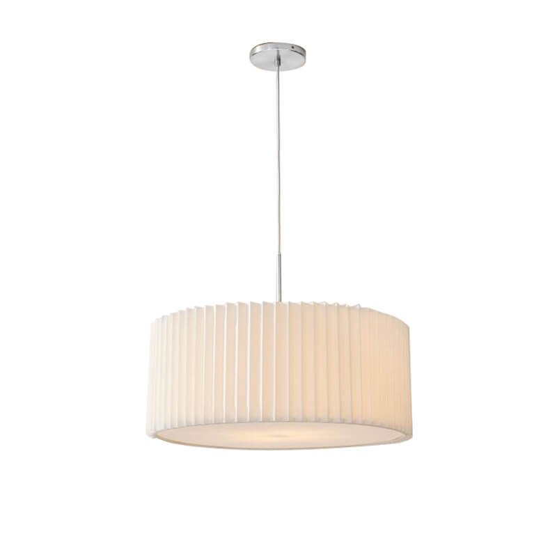 Nordic Minimalist Pleated PVC Fabric Drum Cone 1-Light Pendant Light