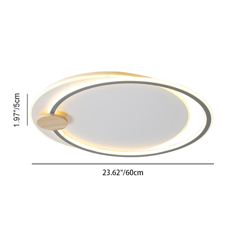 Zeitgenössische Einfachheit Eisen Kreis Ring Acryl LED Unterputz Deckenleuchte für Wohnzimmer