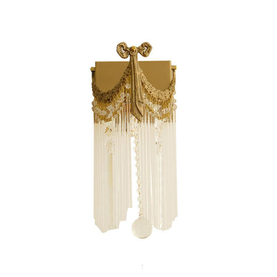 Moderne Art Deco Messing Kristall Quaste 1-Licht Wandleuchte Lampe für Wohnzimmer 