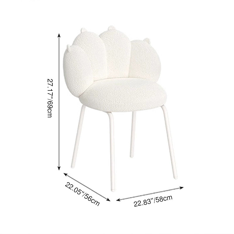 Tabouret de coiffeuse en métal avec dossier en agneau d&