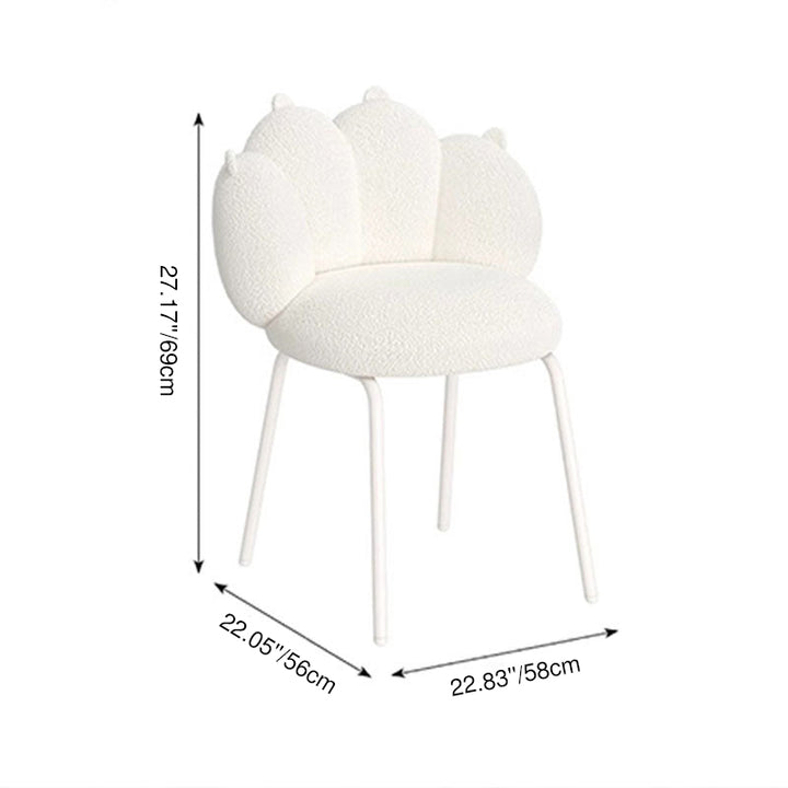 Tabouret de coiffeuse en métal avec dossier en agneau d&