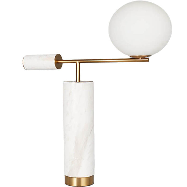 Nordisches modernes Marmortextur zylindrisches Glasball 1-Licht Tischlampe 