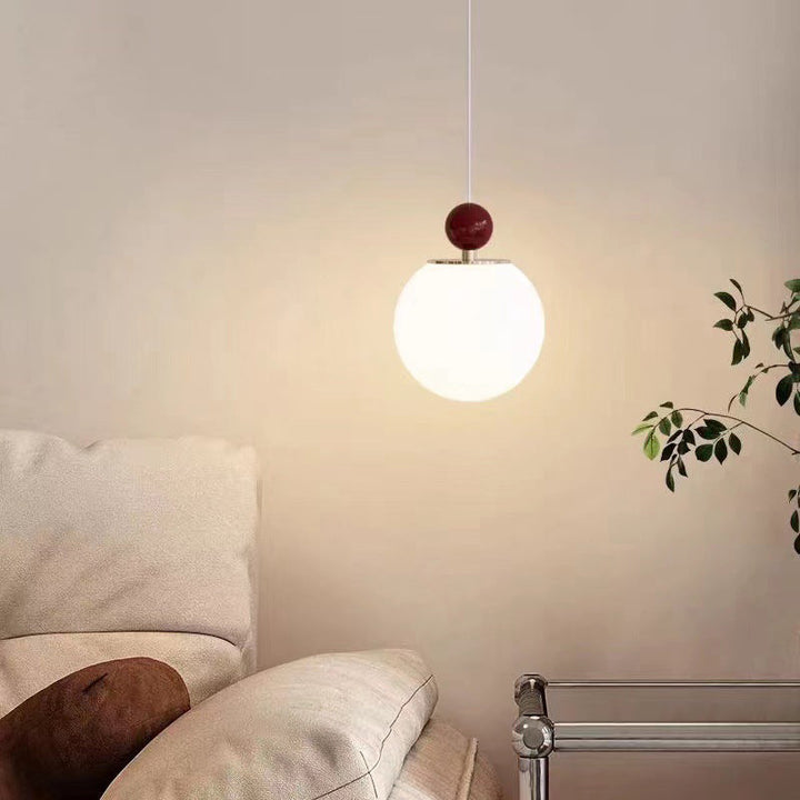 Moderne minimalistische runde Kugel Eisen Glas 1-Licht Penant Licht für Schlafzimmer 