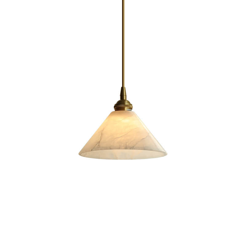 Modern Light Luxury Triangle Cone Lucite Copper 1-Light Pendant Light