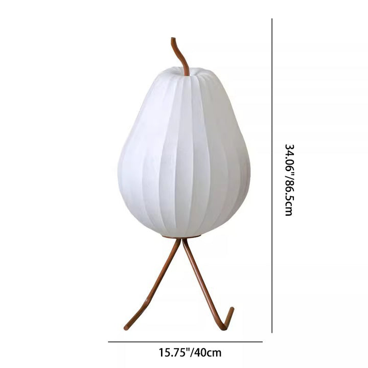 Lampe de sol traditionnelle japonaise en forme de poire elliptique en fer avec 1 lumière pour chambre 