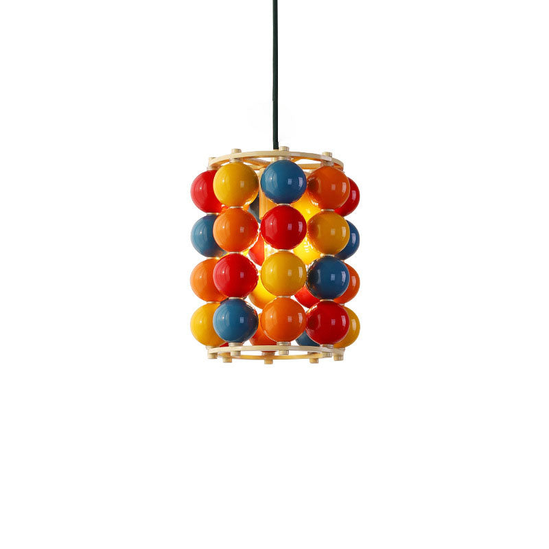 Zeitgenössische skandinavische bunte Magic Bean Eisen 1-Licht Pendelleuchte für Wohnzimmer 