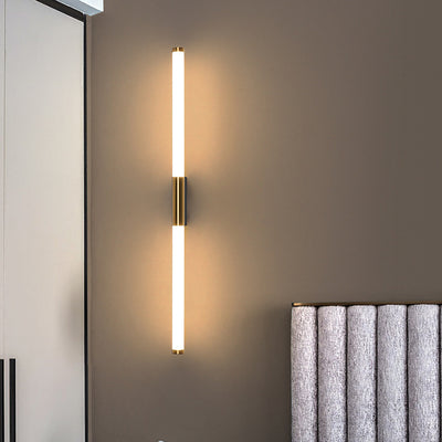Moderne minimalistische lange Zylinder Rechteck Basis Eisen PC LED Wandleuchte Lampe für Schlafzimmer 
