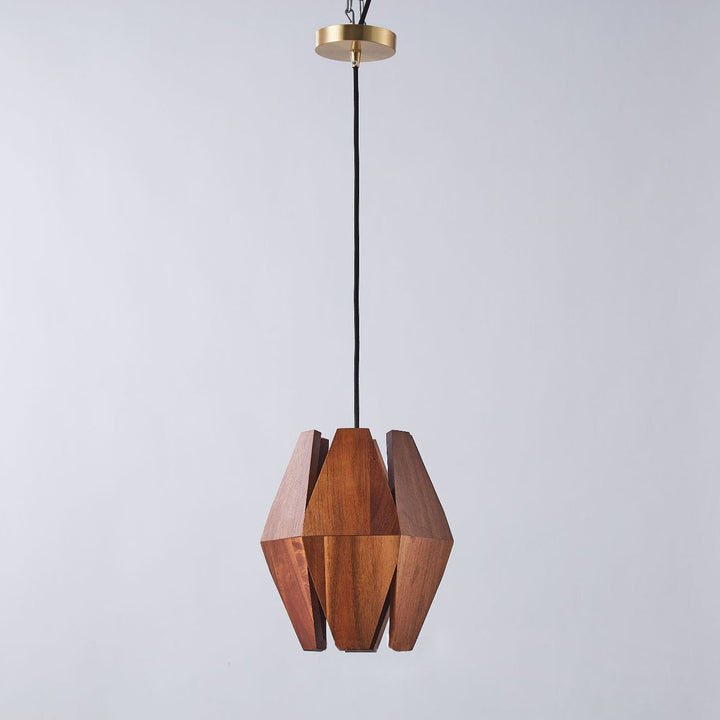 Traditionelle japanische runde Hardware Holz 1-Licht Pendelleuchte für Wohnzimmer 
