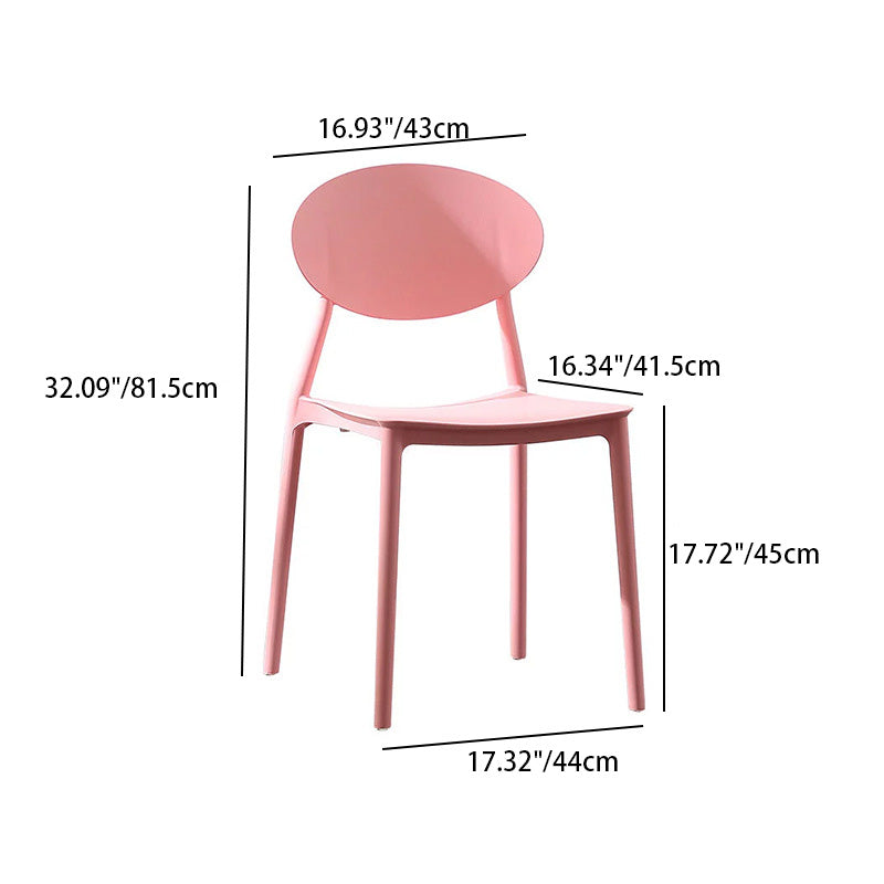 Contemporary Nordic Square PP Dining Chair Backrest Armless For Dining Room