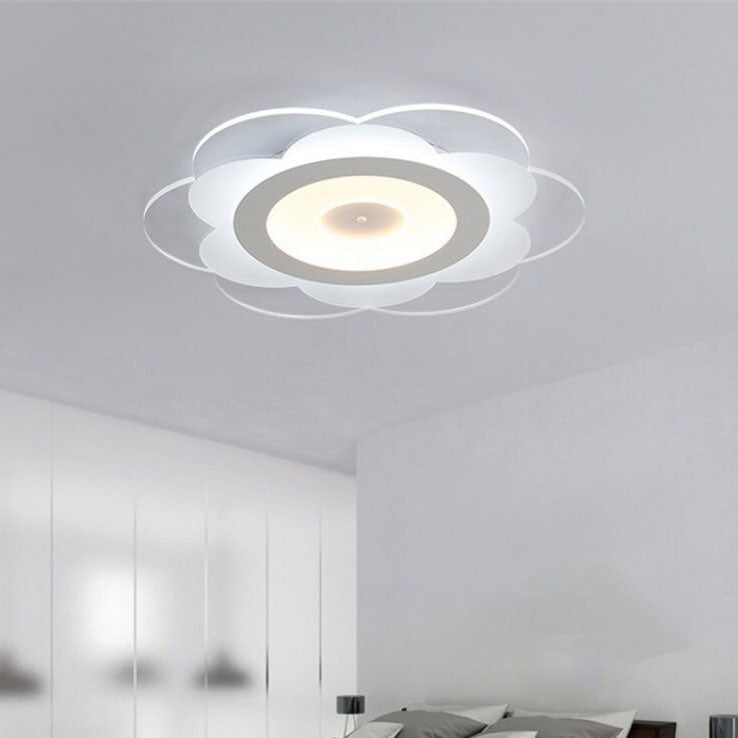 Modern Minimalist Floral Iron Acrylic LED Flush Mount Ceiling Light