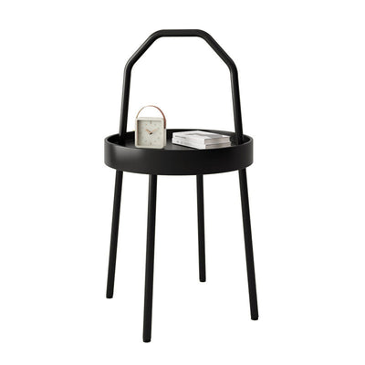 Mesa de café redonda minimalista moderna de hierro y PC de 1 nivel para sala de estar 