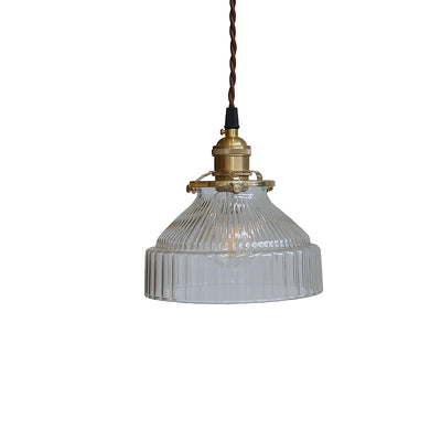 Contemporary Nordic Brass Glass Round Shape 1-Light Pendant Light For Living Room